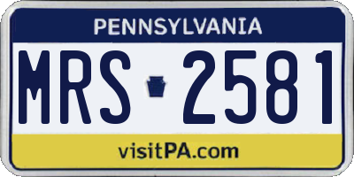 PA license plate MRS2581