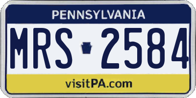 PA license plate MRS2584