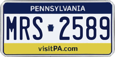 PA license plate MRS2589