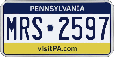 PA license plate MRS2597