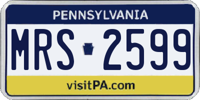 PA license plate MRS2599