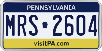 PA license plate MRS2604