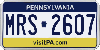 PA license plate MRS2607