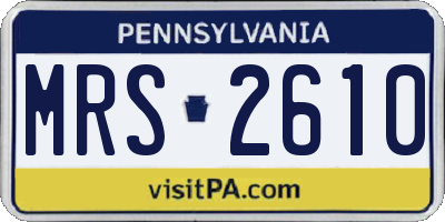 PA license plate MRS2610