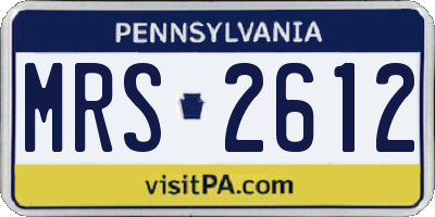 PA license plate MRS2612