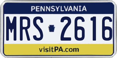 PA license plate MRS2616