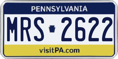 PA license plate MRS2622