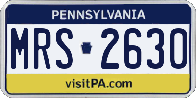 PA license plate MRS2630
