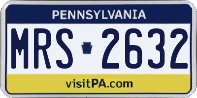 PA license plate MRS2632