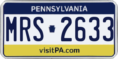 PA license plate MRS2633