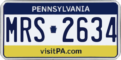PA license plate MRS2634