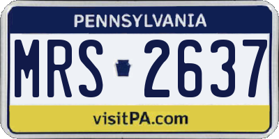 PA license plate MRS2637