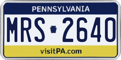 PA license plate MRS2640