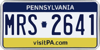 PA license plate MRS2641