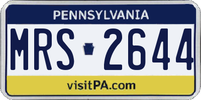 PA license plate MRS2644
