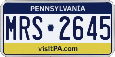 PA license plate MRS2645