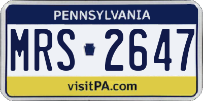 PA license plate MRS2647