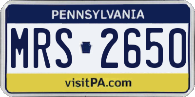 PA license plate MRS2650