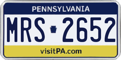PA license plate MRS2652