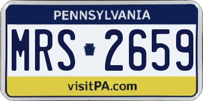 PA license plate MRS2659