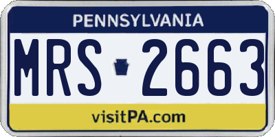 PA license plate MRS2663