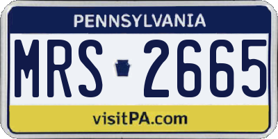 PA license plate MRS2665