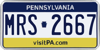 PA license plate MRS2667