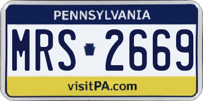 PA license plate MRS2669