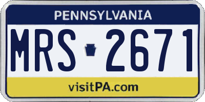 PA license plate MRS2671
