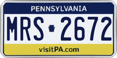 PA license plate MRS2672