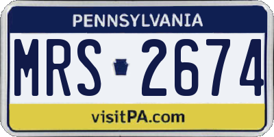 PA license plate MRS2674