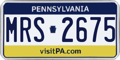 PA license plate MRS2675