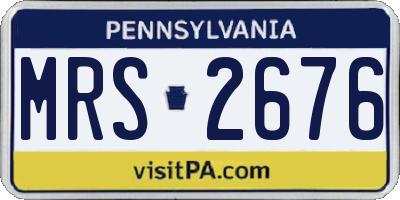 PA license plate MRS2676