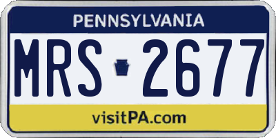 PA license plate MRS2677