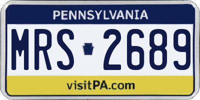 PA license plate MRS2689