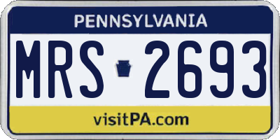 PA license plate MRS2693