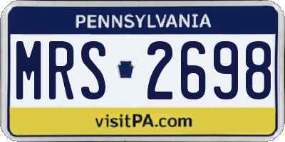 PA license plate MRS2698