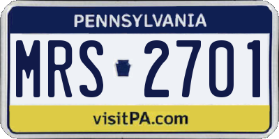 PA license plate MRS2701