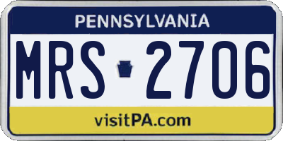 PA license plate MRS2706