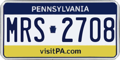 PA license plate MRS2708