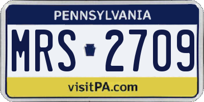 PA license plate MRS2709