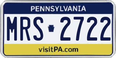 PA license plate MRS2722