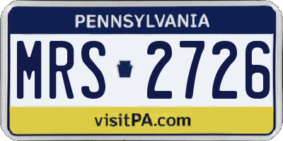 PA license plate MRS2726