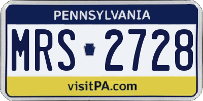 PA license plate MRS2728