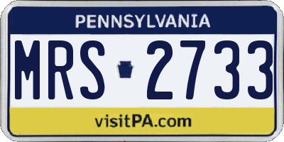 PA license plate MRS2733