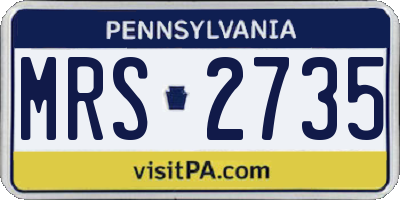 PA license plate MRS2735