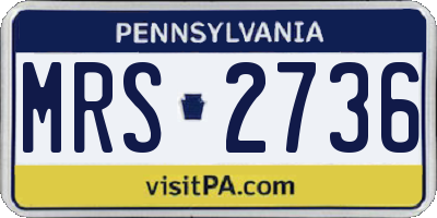 PA license plate MRS2736