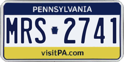 PA license plate MRS2741