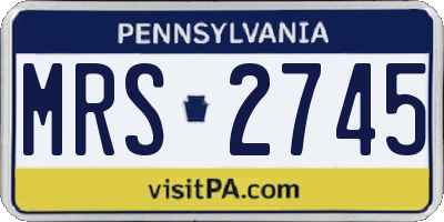 PA license plate MRS2745