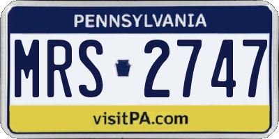 PA license plate MRS2747